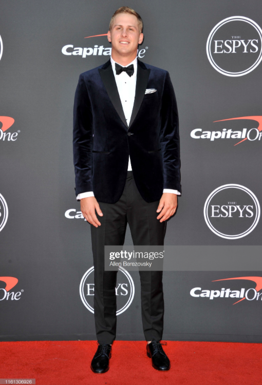 Jared Goff attends the 2019 ESPY Awards at Microsoft Theater on July 10, 2019 in Los Angeles, California. (Photo by Allen Berezovsky:WireImage)